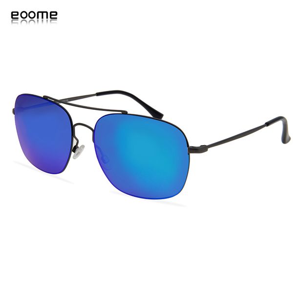 

super light men nylon polarized sunglasses square shape simply metal full frames mirror lense with case, White;black