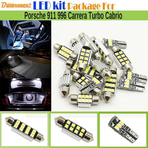

buildreamen2 car 2835 led bulb canbus led kit package white interior dome trunk light for 911 996 carrera turbo cabrio