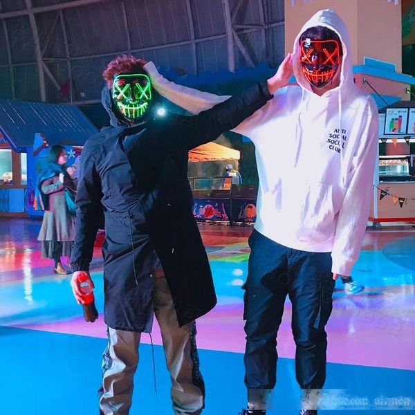 

new halloween mask led light up party masks dance party funny masks festival cosplay costume supplies props glow in dark