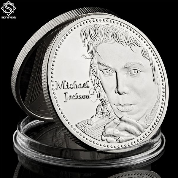 

decoration super star michael jackson pop souvenir coin craft silver plated usa commemorative badge collection