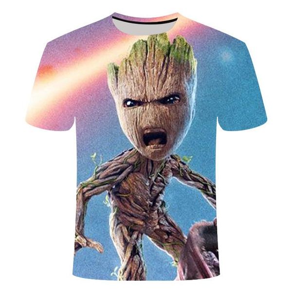 

marvel movie cute style galaxy groot asian 3d print shirts humor horror anime men clothing