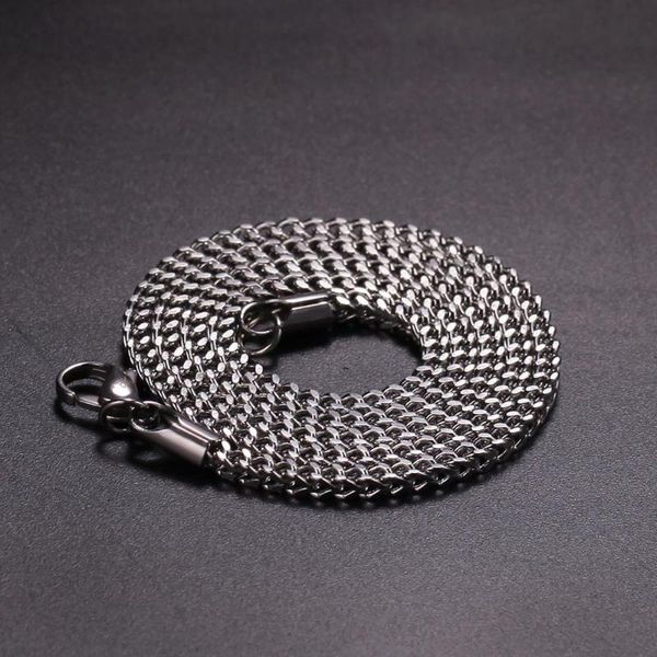 

hip hop jewelry cuban links necklace 3mm stainless steel cuban chain necklace men link curb chain gift jewelry, Silver
