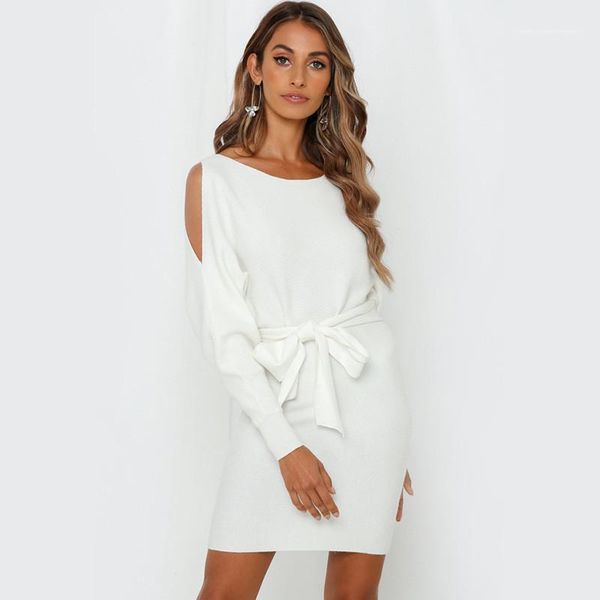 

designer hip dresses fashion bow bodycon dresses casual long sleeve solid color dresses female clothing womens, Black;gray