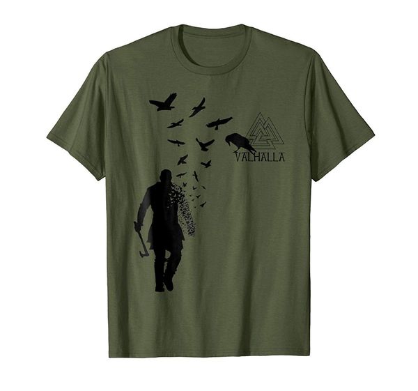 

vikings axe ragnar lothbrok flock of ravens valhalla symbol t shirt 011503