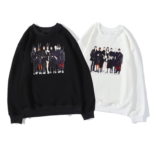 

selling round neck long sleeve new fashion brand oversize classic loose pullover sweatshirt for mans, Black