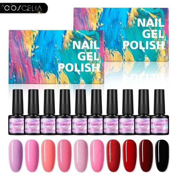 

coscelia 6/8/10pc/set gel nail polish set nail art set for gel varnish 40 colors for art manicure kit manicure