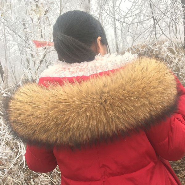 

100% natural coat fur collar real raccoon fur women scarf winter coat women neck hat collar long warm real scarf plus size, Blue;gray