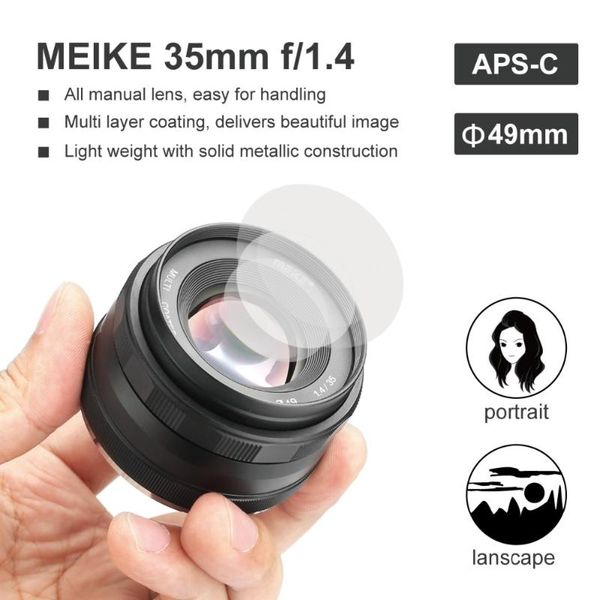 

meike -35-1.4 35mm f1.4 large aperture manual focus lens aps-c for sony nex3/3n/5/5t/5r/5n/nex6/7/a5000/a5100/a6000/a6300