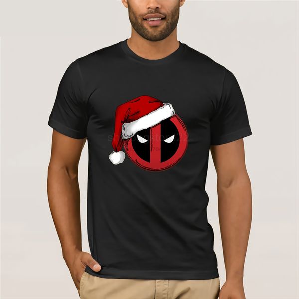 

santa deadpool t-shirt men funny t shirt black tshirt red logo clothing vintage christmas gift tees cotton sweater custom
