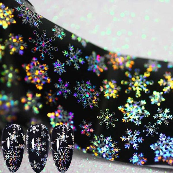 

christmas silver snowflakes nail art foil transfer glitter stickers 3d nail art decals designer manicuring decoration, Black