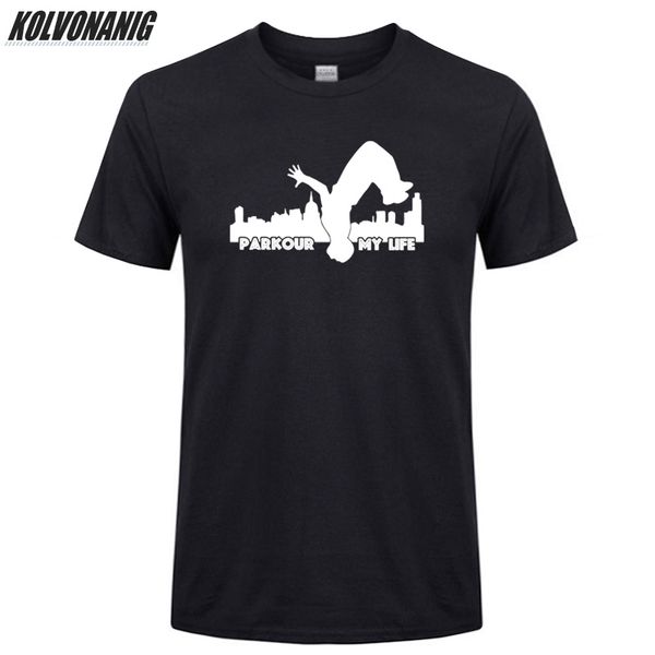 

summer 2019 parkour my life city funny t shirt men print 100%cotton men's clothing brand hip hop rock t shirt top
