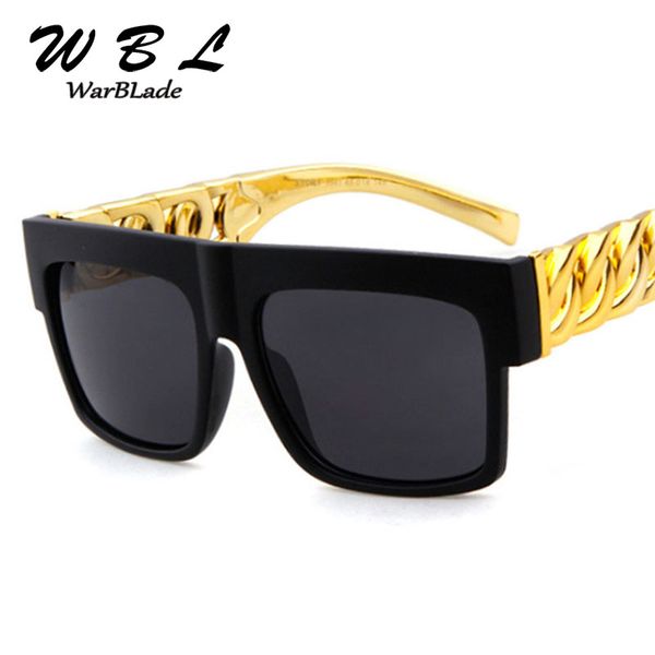 

warblade 2020 new fashion fashion men gold metal chain sunglasses vintage male hip hop sun glasses uv400, White;black