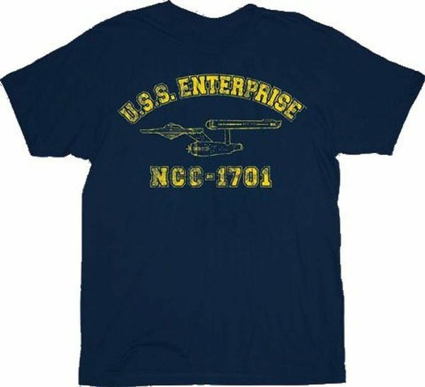 

men's tv show u.s.s. enterprise ncc-1701 navy t-shirt tee