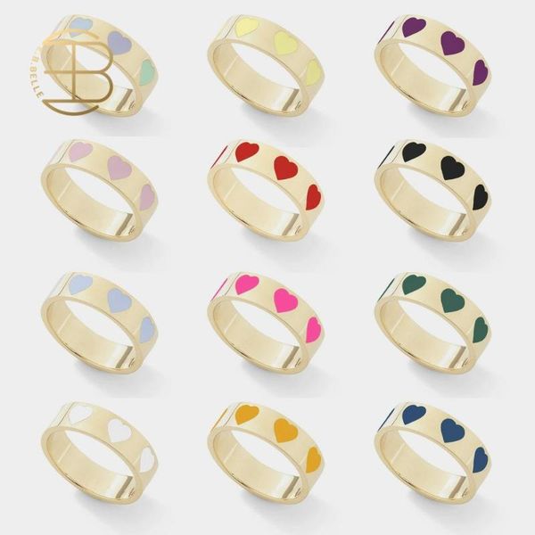 

cluster rings 2021 dro jewelry cute baby blue pink colorful love for woman friendship enamel heart gold women, Golden;silver