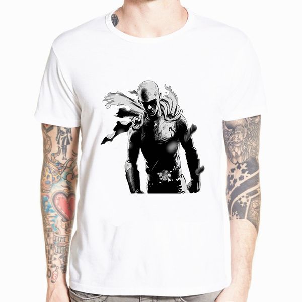 

one punch man men collar t shirt japanese anime tshirt white short sleeve summer o-neck streetwear funny t-shirt streetwear