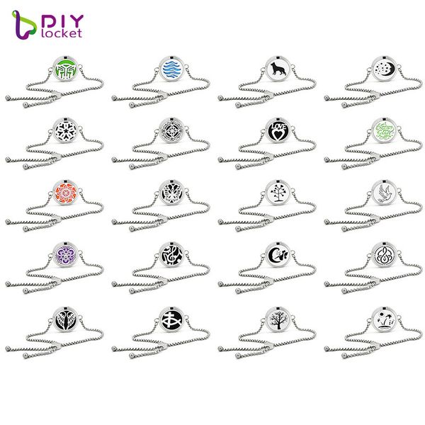 

romantic 30mm 316 stainless steel adjustable essential oils bracelet diffuser for women ad181-200-z03, Black