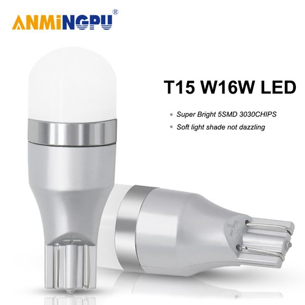 

anmingpu 2x signal lamp led t15 w16w 5smd 2835chips super bright w16w led bulbs for reverse lamps backup parking light white