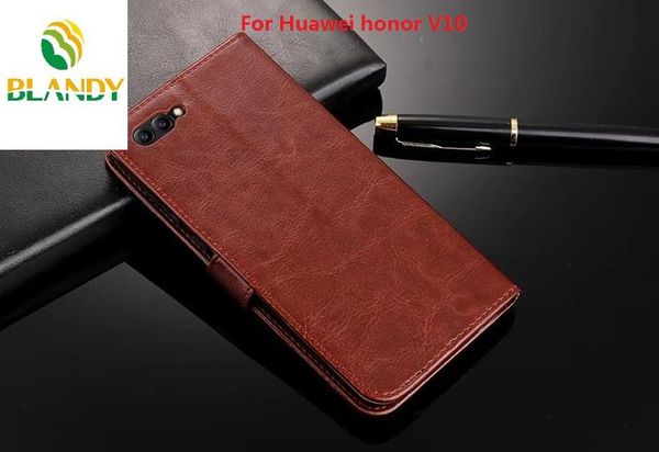 

for huawei honor v10 crazy horse leather pu tpu wallet case cover
