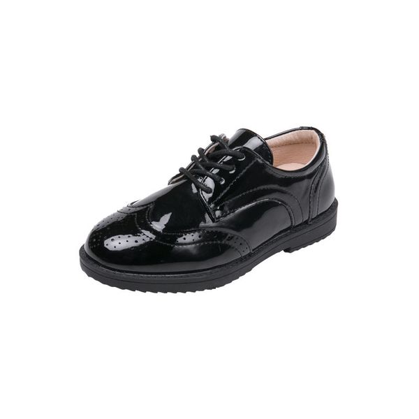 

new kids leather shoes wedding dress shoes for boys girls children black performance boys formal wedge sneakers fashion, Black;grey