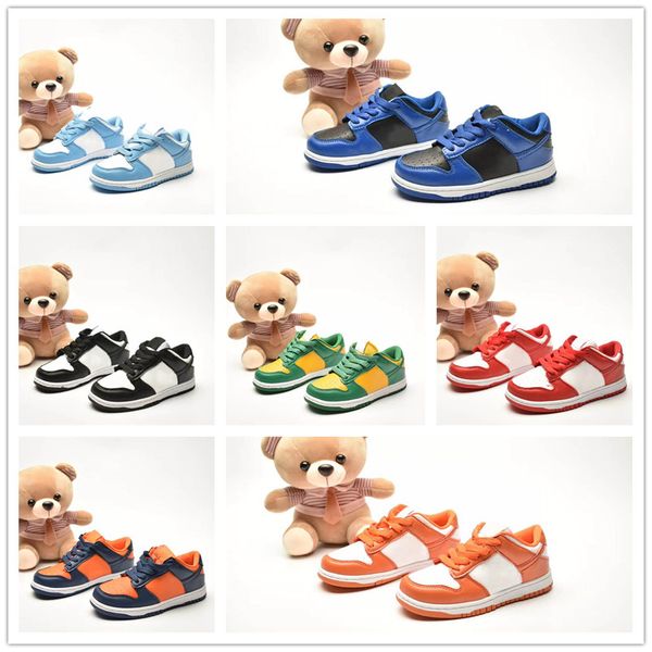 

dk low pro chicago varsity red university blue white black children sports shoes sp brazil green kids breathable sneaker infant