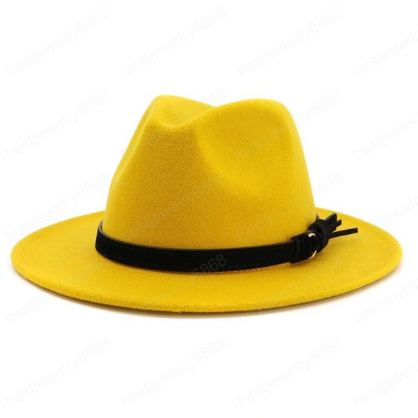 

women vintage special felt hat fedora hats with leather belt oversized winter trilby cap wool fedora warm jazz hat, Blue;gray