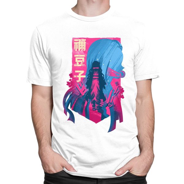 

demon slayer красоты nezuko мужчины tshirt мягкий хлопок kimetsu нет yaiba тройники o-образным вырезом с коротким рукавом graphic аниме манг