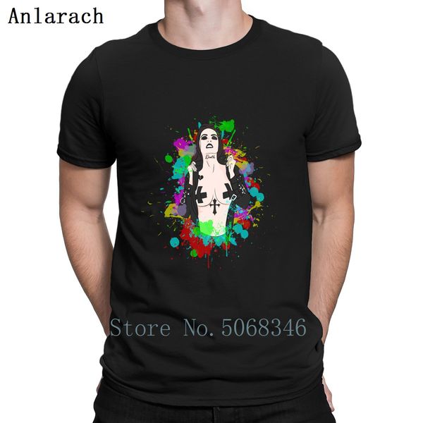 

gothic colorful splash death satanic t shirt sunlight fashion cotton summer style unique trend printed o neck shirt