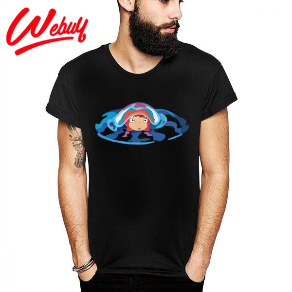 

leisure cute ponyo t-shirt boy casual s-6xl plus size classic round neck camiseta