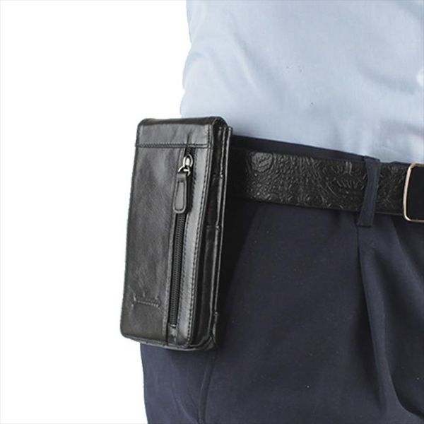 

new men leather mobile phone case pocket purse cigarette hip belt bum fanny waist bag multi purpose pack