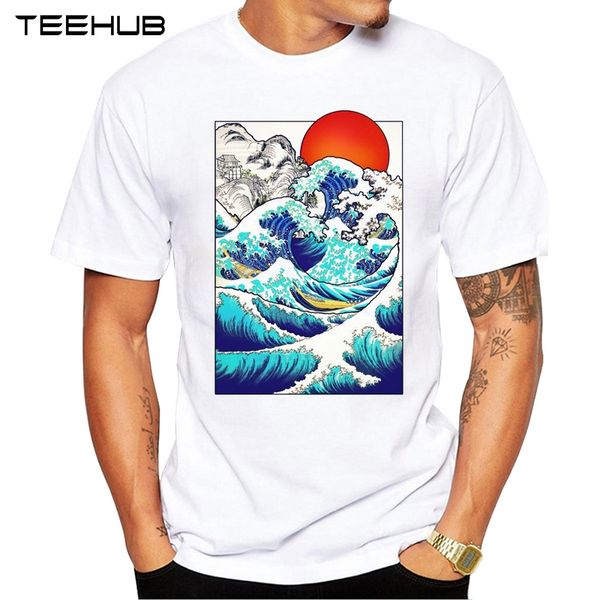 

2019 teehub men's fashion beautiful tides printed short sleeve t-shirt hipster o-neck design cool desgin tee