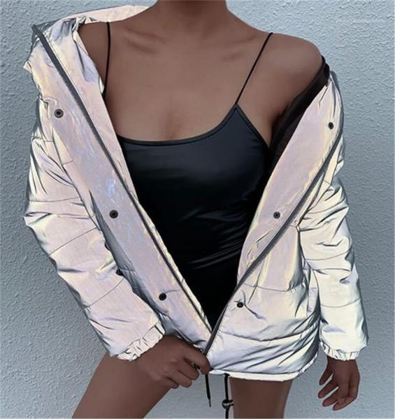 

padded clothes warm solid color jacket fashion casual female clothing womens designer coat reflective women cotton, Black;brown