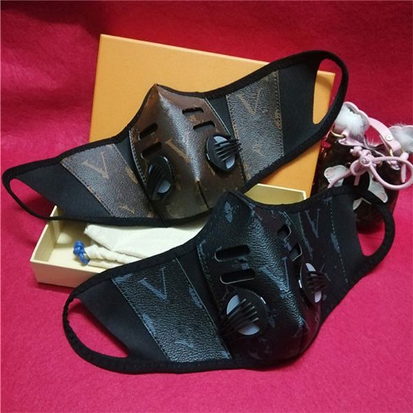 

unsiex face mask pu leather dustproof breathe face masks fashion print men women mouth-muffle washable outdoor sports protective face mask