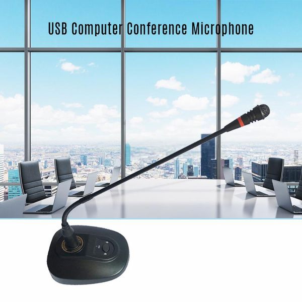

usb computer microphone deskwired microphone cardioid condenser mic adjustable neck plug & play for pc lapconference