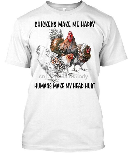 

casual chickens make me happy - humans my head hurt tagless tee t-shirt