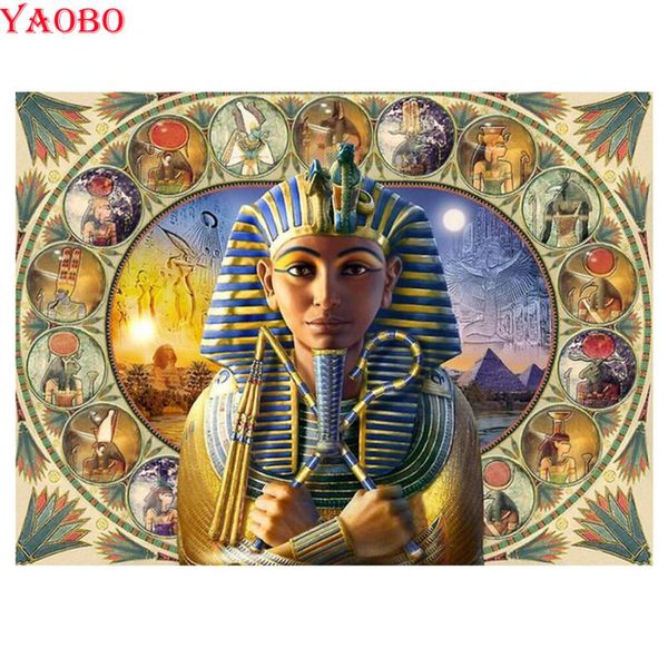 

paintings 5d diy diamond painting ancient egypt pharaoh embroidery full square round picture mosaic sticker decor
