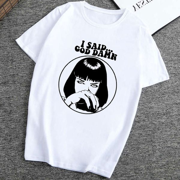 

pulp fiction uma thurman mia tshirt new women's summer quentin tarantino t-shirt 90s vintage printed harajuku woman tees shirt