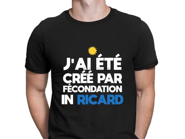 

j'ai ete cree par fecondation in ricard paris t shirt slim plus size graphic hiphop tshirt men print family summer style fashion