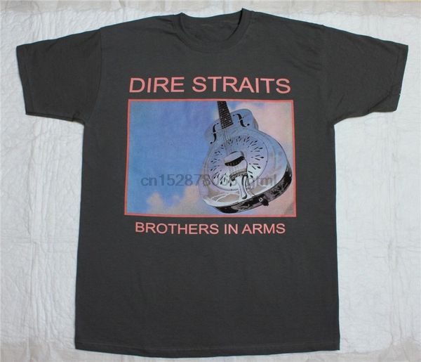 

dire straits brothers in arms mark knopfler rock new grey t-shirt street wear fashion tee shirt
