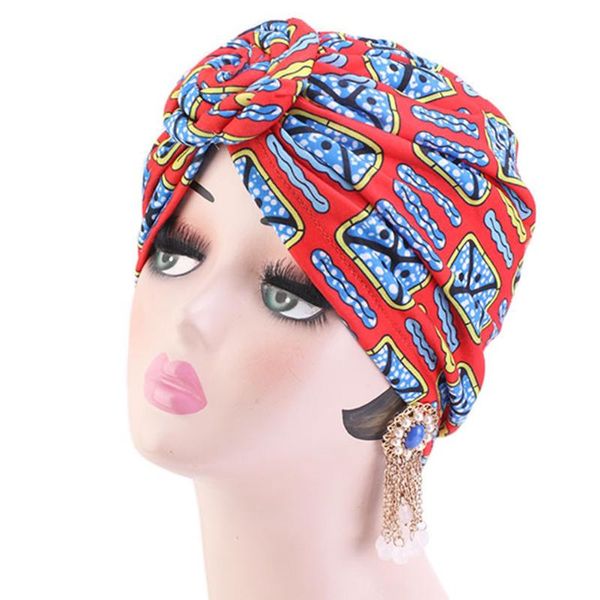 

women cap floral soft turban hat decorative knot daily accessories hairwrap ethnic style gifts casual muslim scarf twist, Blue;gray