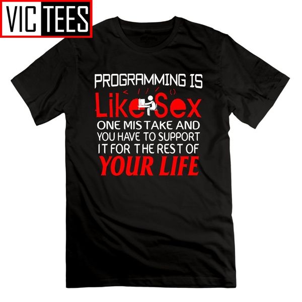 

programmer programming is like t-shirt funny short sleeve awesome tees for men 100% cotton t shirt plus size