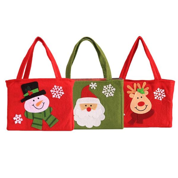 

3pcs candy handbag christmas portable snowflake snowman xmas handbag for christmas kids candy
