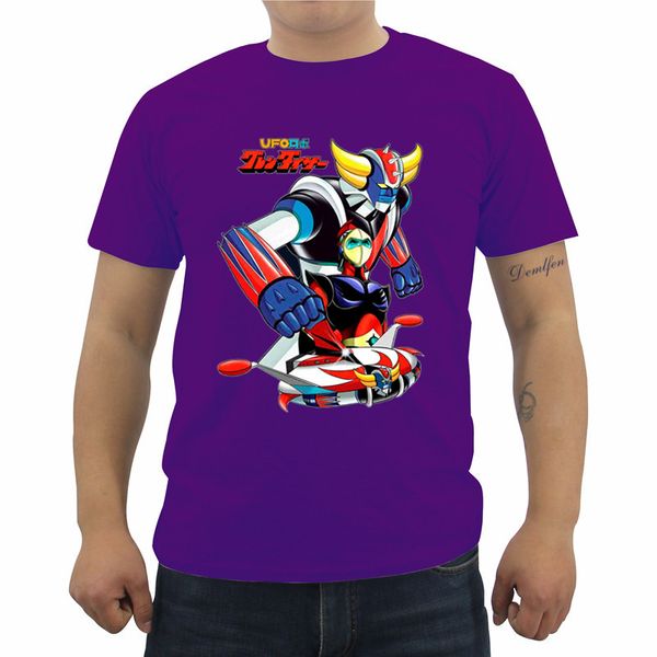

новый ufo робот goldrake мультфильм t-рубашка лето мужская с коротким рукавом o-образным вырезом хлопок футболки повседневная уличная прохла