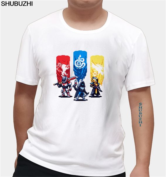 

summer men's destiny 2 pixel art guardians t-shirt o-neck vintage character tees male design euro size