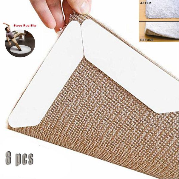 

8pcs carpet holder anti slip mat rug carpet clip anti curling rug tape grippers floor home mat gripping stickers pads