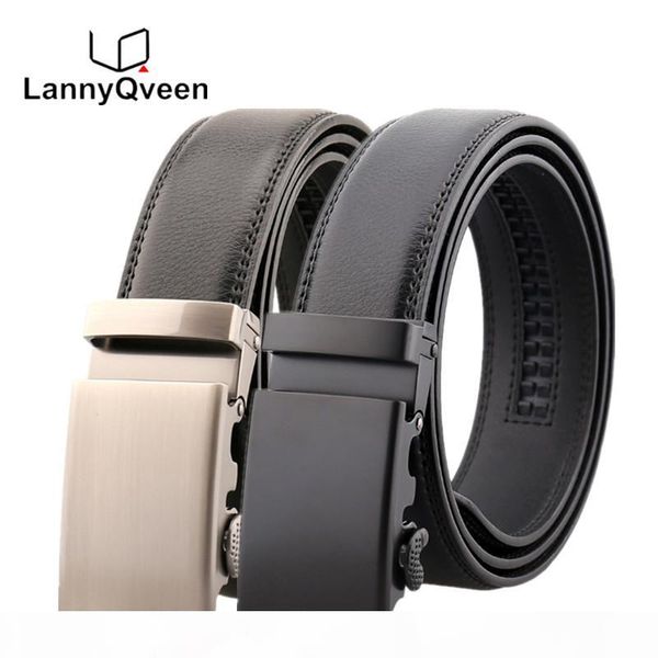 

lannyqveen brand fashion cow leather belt men's automatic belts for men alloy buckle business quality wholesale ing, Black;brown