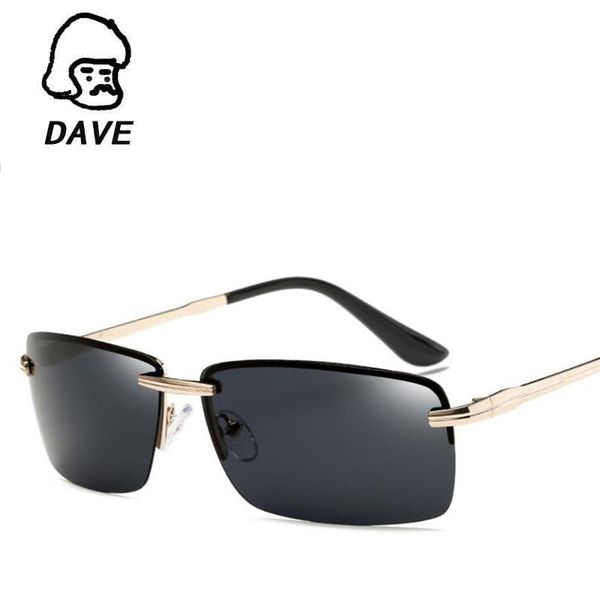 

dave retro rimless sunglasses men polarized driving sun glasses for male goggle eyewear oculos lunetten uv400, White;black
