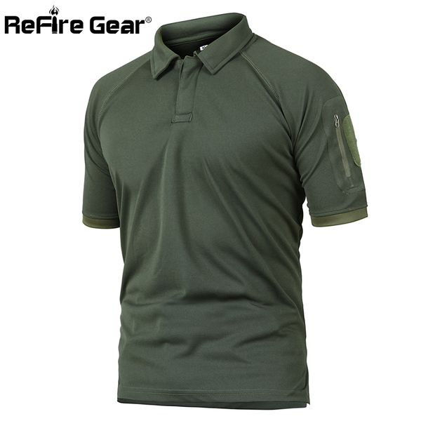 

refire gear military tactical polo shirt men summer us army camouflage polo men's clothing breathable quick drying arm pocket polo shir, White;black