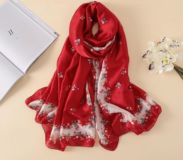 

elegant flower shawl for women spring scarf silk feeling hijabs 2020 beach shawl dropshipping, Blue;gray