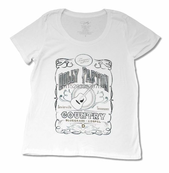 

dolly parton whiskey label ladies womens white t shirt new official merch
