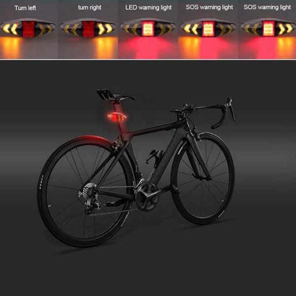 

useful usb rechargeable bicycle turn signal light wireless remote mountain bike taillight flashing headlight